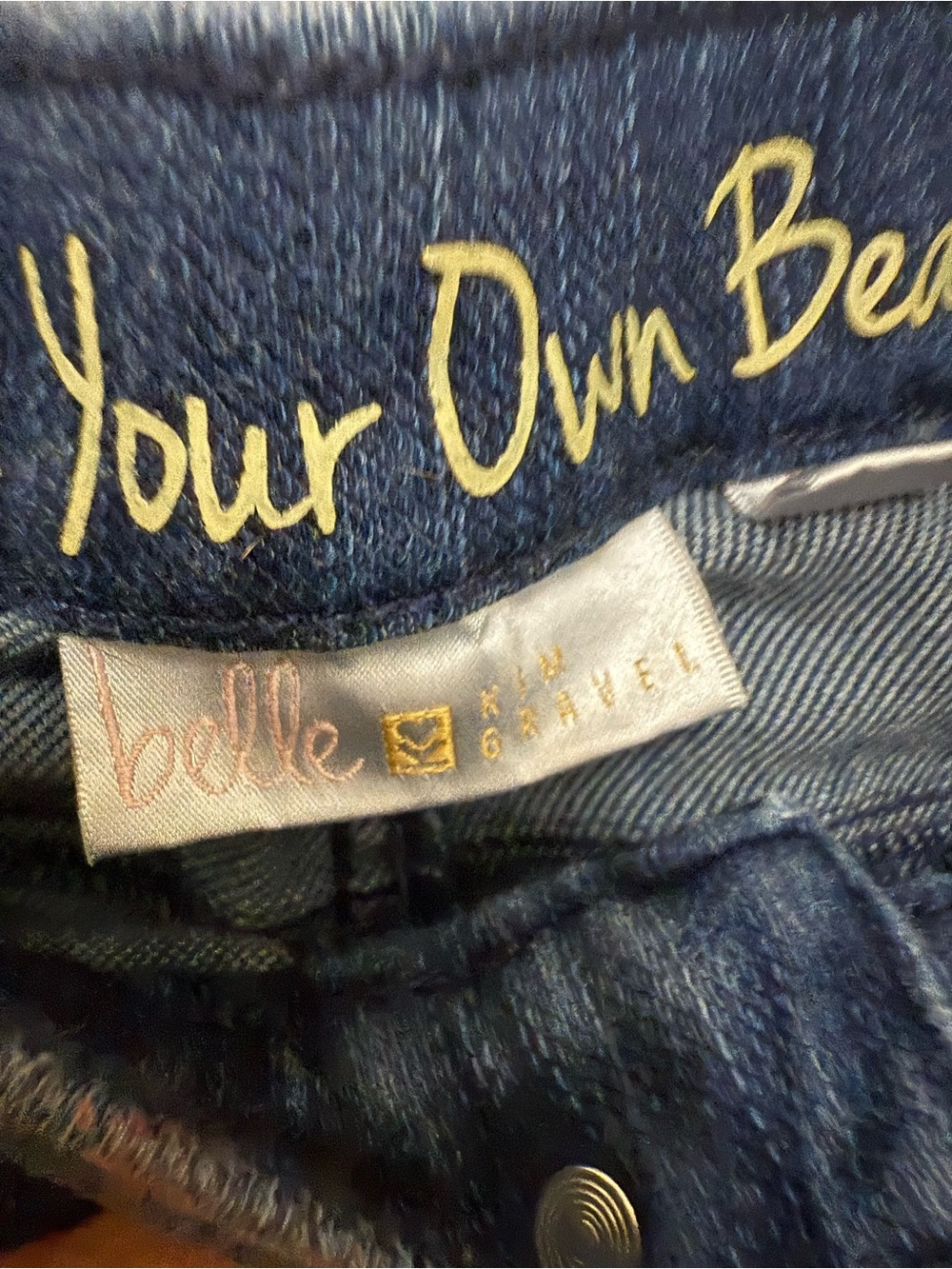 Belle by Kim Gravel Pull On Straight-Leg Jeans in Has Button No Zipper - Picture 5 of 7